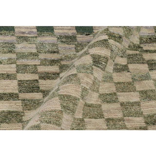 Rug & Kilim’s Moroccan Style Rug in Blue, Green and Beige Geometric Patterns For Sale In New York - Image 6 of 7