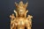 A beautiful 10 lb, gilt bronze statue of Tibetan White Tara. Seated in dhyanasana on a 4-tier lotus pedestal rising above...