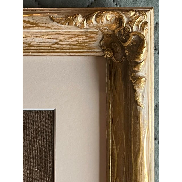 Wood Antique Framed Needlework Petit Point Girl With Lamb For Sale - Image 7 of 8