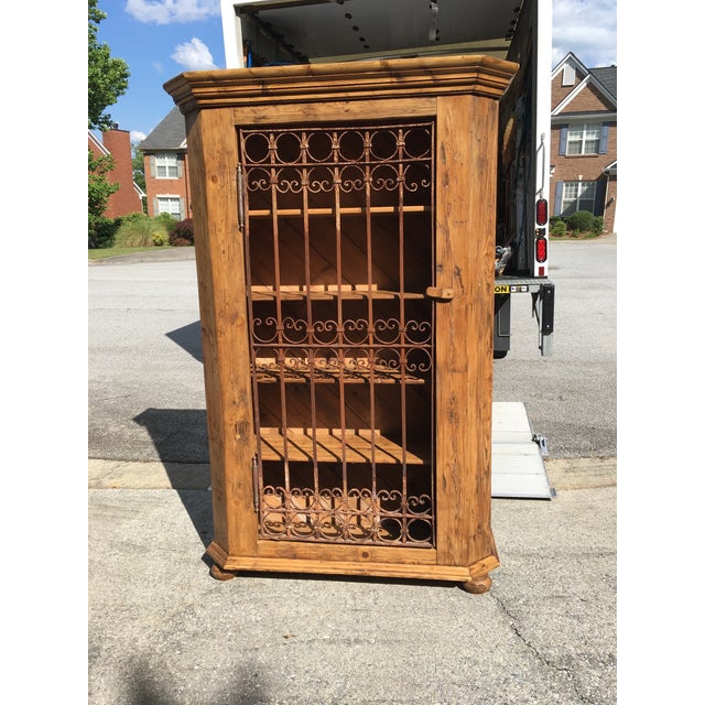 European Pine Wine With Antique Wrought Iron Gate Door Chairish