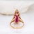7.75cts Rubellite Tourmaline and Accented Diamond Ring in 14k Solid Yellow Gold For Sale In Columbus - Image 6 of 7