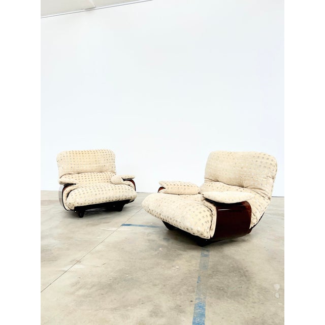Pair of Marsala lounge chairs by Michel Ducaroy, first editions produced by Roset between 1971 and 1973—before the...