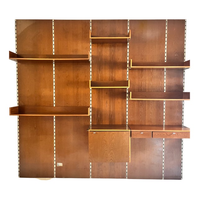Vintage Wooden Boiserie Bookcase with Shelves, 1960s For Sale