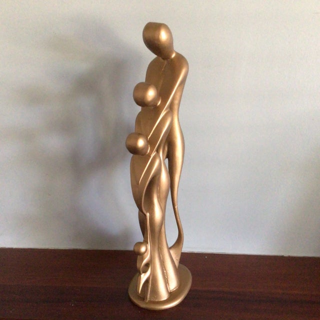 Gold Vintage Gold Abstract Sculpture of Family Embracing by Jart, MX For Sale - Image 8 of 13