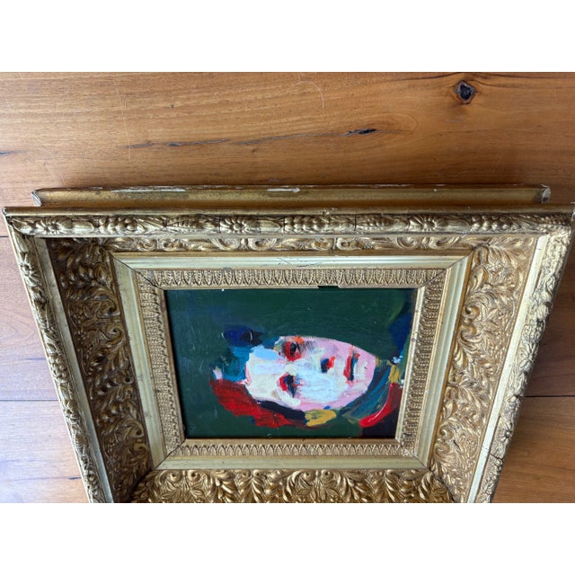 2025 Abstract Oil Portrait Painting in Vintage French Frame For Sale - Image 9 of 12