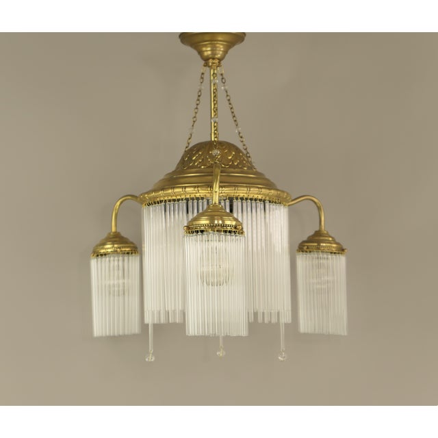 Metal Viennese Coffee House Hanging Lamp, 1919 For Sale - Image 7 of 7