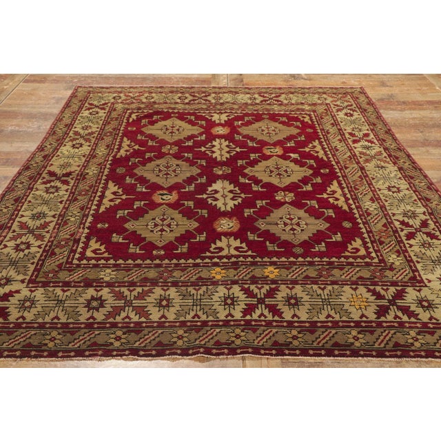 Textile Vintage Turkish Oushak Rug - 5'06 X 8'00 For Sale - Image 7 of 9