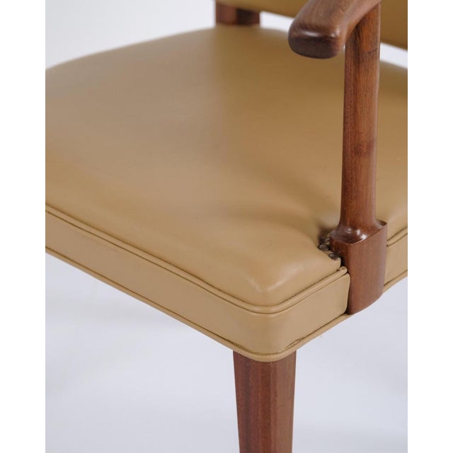 1950s Mahogany Armchair in Light Leather by Jacob Kjær, 1950s For Sale - Image 5 of 10