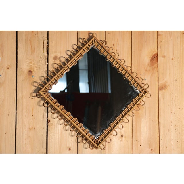 Rattan Mirror and Wall Table by Franco Albini, 1960, Set of 2 For Sale - Image 8 of 18