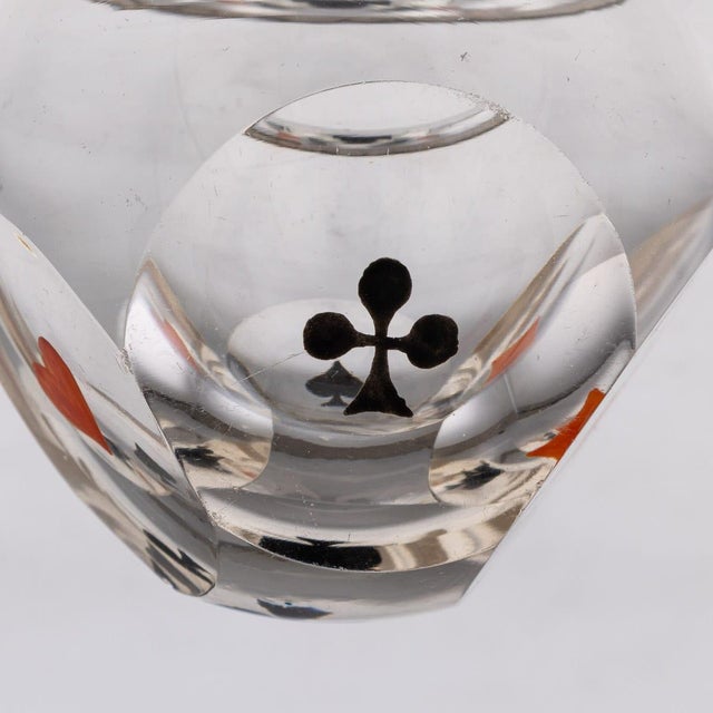 Vintage French Silver-Mounted Cut Glass Dice Thrower, 1931 For Sale - Image 9 of 12