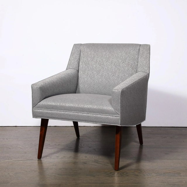 Wood 1960s Mid-Century Lounge Chairs in Holly Hunt Fabric & Tapered Hand-Rubbed Walnut Legs - Set of 2 For Sale - Image 7 of 12