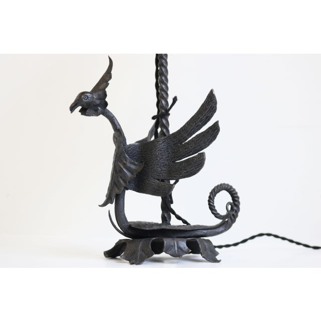 Gorgeous Arts & Crafts style table lamp by Italian black smith Umberto Bellotto made in Venice 1910. Amazing detailed...