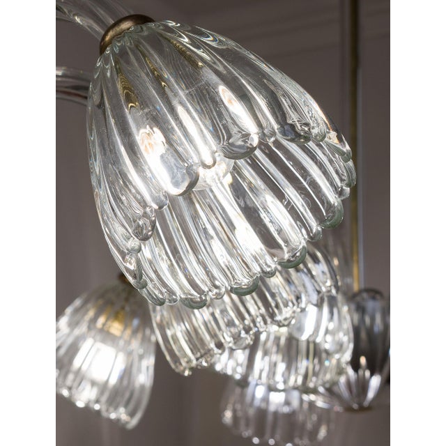 Murano Glass Chandeliers attributed to Barovier & Toso, Italy, 1940s, Set of 2 For Sale - Image 10 of 14