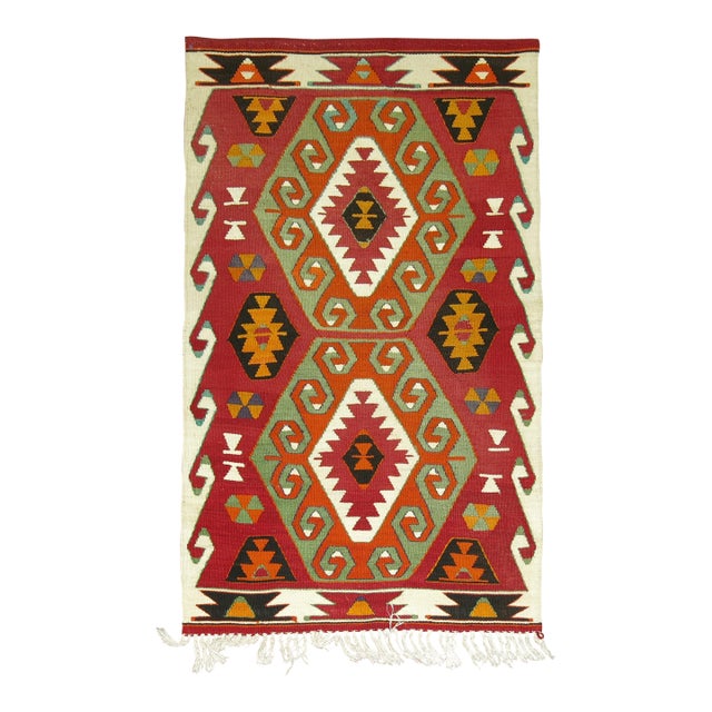1940s Scatter Size Turkish Kilim - 2'10" x 4'7" For Sale
