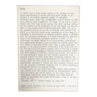 Richard Hamilton (1922-2011) and Dieter Roth (1930-1998) | Interfaces Poster 1977 For Sale