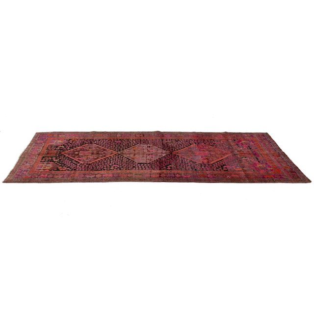 1950s Handmade Vintage Shiraz Pink Wool Rug With Geometric Design For Sale - Image 5 of 9