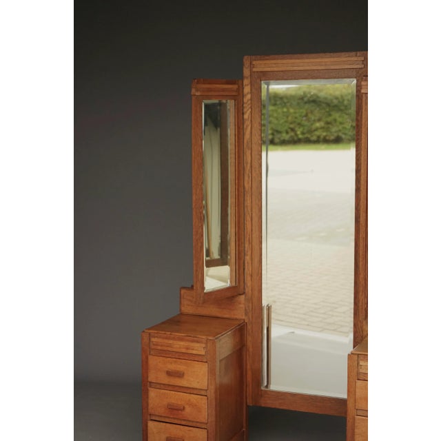 Art Deco Hague School Dressing Table in Oak, 1930s For Sale - Image 12 of 15