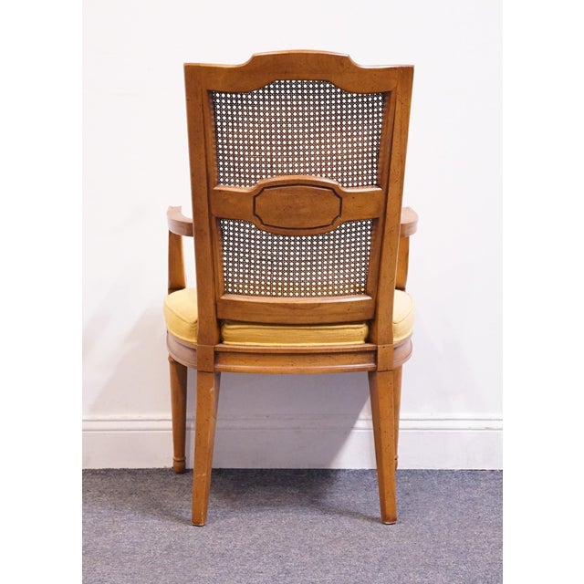 Henredon Furniture Walnut Italian Mediterranean Cane Back Dining Arm Chair For Sale In Kansas City - Image 6 of 10