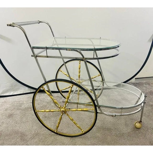 Mid-Century Modern Two-Tier Bar or Tea Serving Cart For Sale - Image 11 of 13