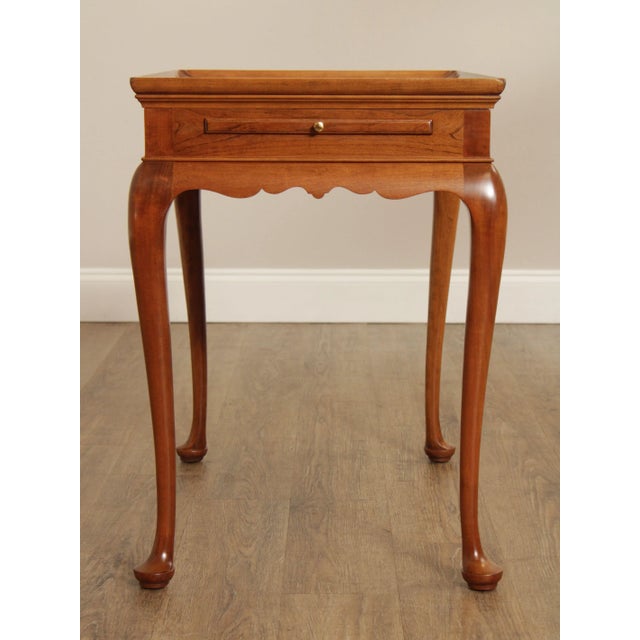 Stickley 1980s Stickley Queen Anne Style Cherry Tea Table For Sale - Image 4 of 12
