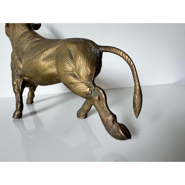 Vintage Solid Brass Bull Sculpture For Sale - Image 10 of 10