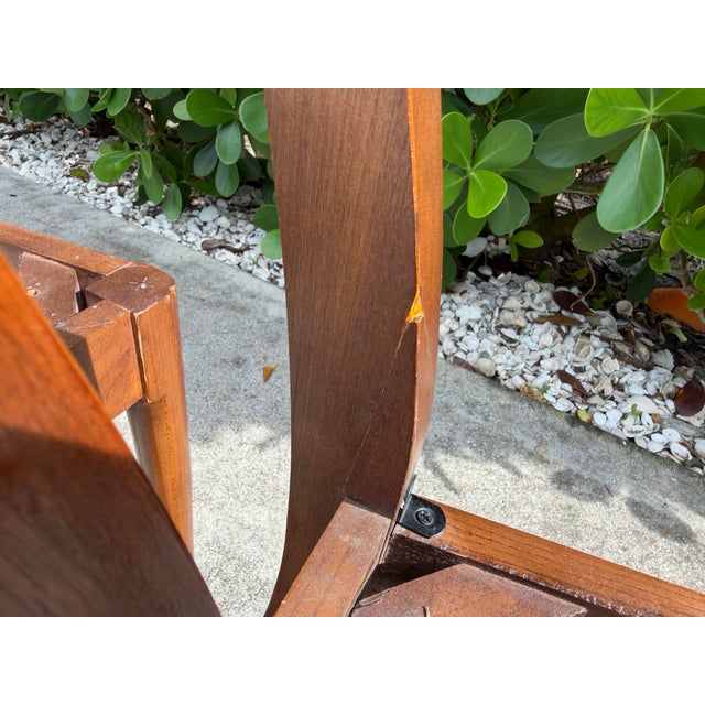 Brown Vintage Mid-Century Walnut Dining Chairs for Restoration, Set of 4 For Sale - Image 8 of 15