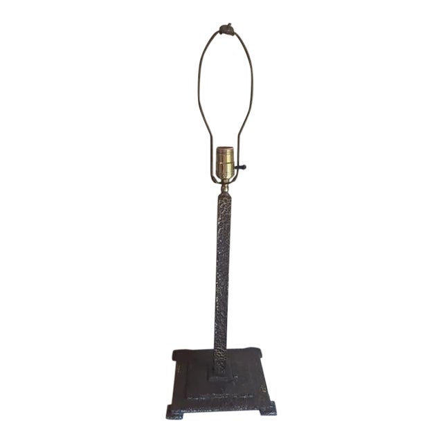 Antique Arts & Crafts, Mission Hand Hammered Bronze Lamp For Sale