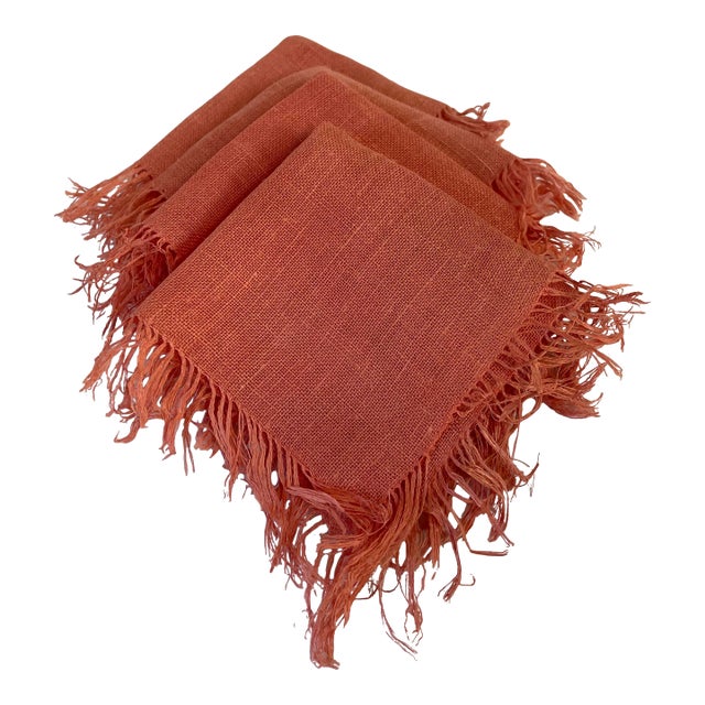 Vintage Fringe Cocktail Napkins - Set of 4 For Sale
