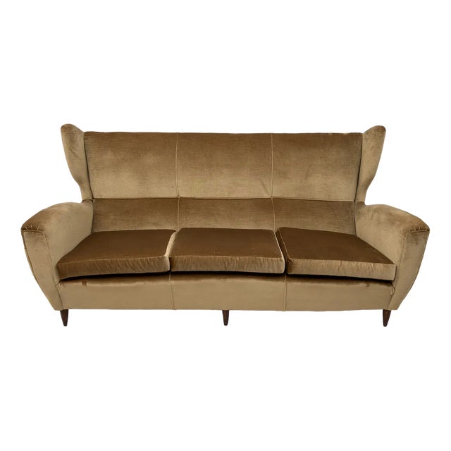 Mid-Century Modern Sofa with High Back attributed to Gio Ponti, Italy, 1950s For Sale