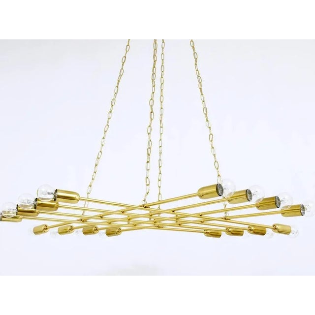 1950s Austrian Brass Chandelier from Rupert Nikoll, 1950s For Sale - Image 5 of 11