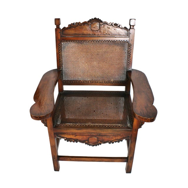 Pair of Antique Handmade Caned Carved Anglo Indian Armchairs For Sale In Chicago - Image 6 of 18