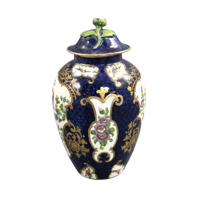 Scale Blue Revival Silicon China Covered Vase from Booths, 1900s For Sale - Image 4 of 12