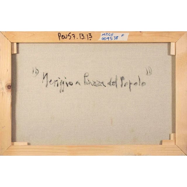 Pino Romanò, An Afternoon in Piazza del Popolo, Oil Painting, 1990s For Sale - Image 4 of 5