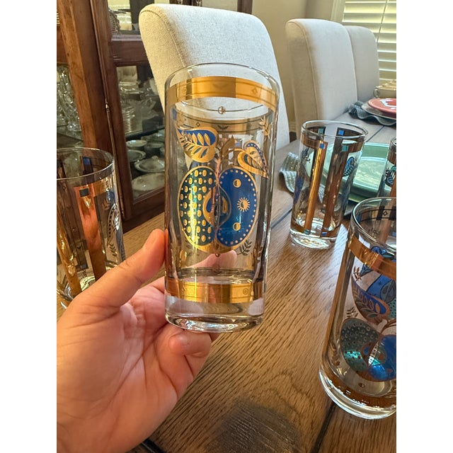 Eorges Briard Forbidden Fruit Pattern 12 Oz Bar Glasse - Set of 8 For Sale - Image 10 of 13