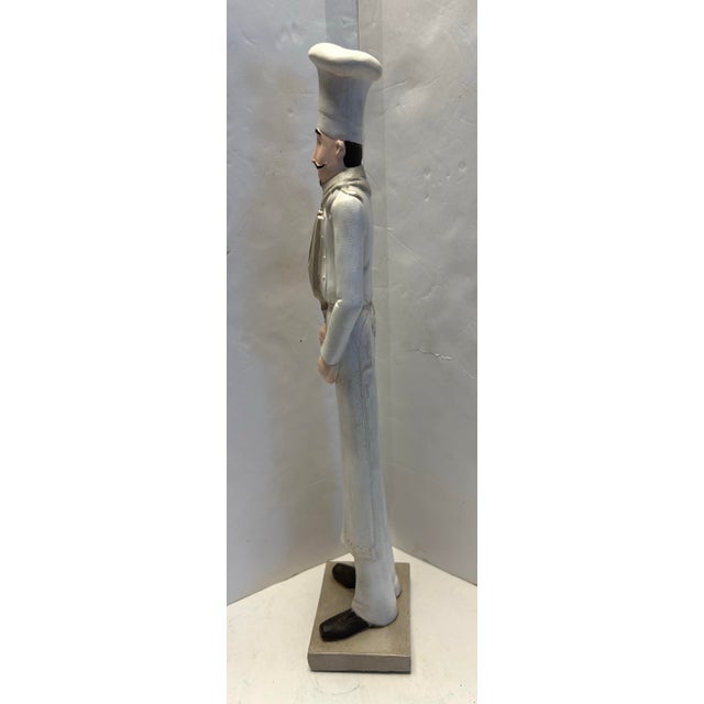 French Country Late 20th Century French Country Chef Figurative Sculpture, Whimsical Kitchen Decor, 18” For Sale - Image 3 of 9