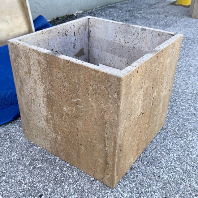 Vintage Italian Polished Travertine Coffee Table For Sale - Image 11 of 12