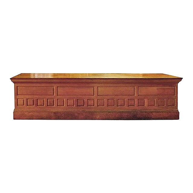 Store Counter Antique Oak With Raised Panel Design For Sale