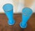 19th Century Antique 19th Century French Blue Opaline Glass Vases With Gilt Rim - a Pair For Sale - Image 5 of 8