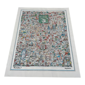 1970s Tony Graham’s “Manhattan!!” Framed Illustrated Map of New York City