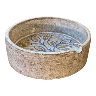 1950s Early Aldo Londi for Bitossi Hand Painted Ceramic Ashtray, Italy For Sale