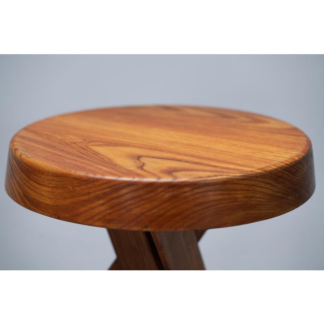 Set of Elm S13A Stools attributed to Pierre Chapo, France, 1970s For Sale - Image 6 of 13