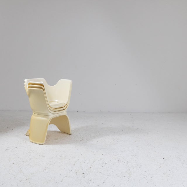 Set of two modular “Acca” chairs in thermoformed plastic, designed by Archin Studio Martini. The distinctive feature of...