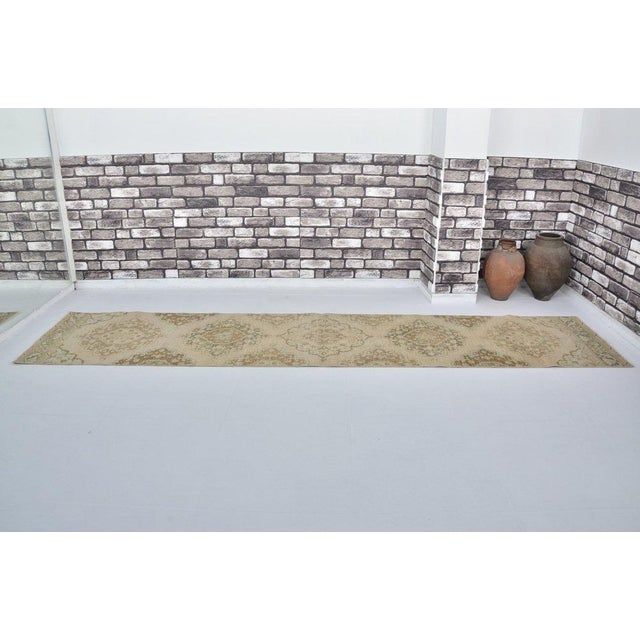 0ushak Vintage Handknotted Hallway Rug For Sale In Phoenix - Image 6 of 10