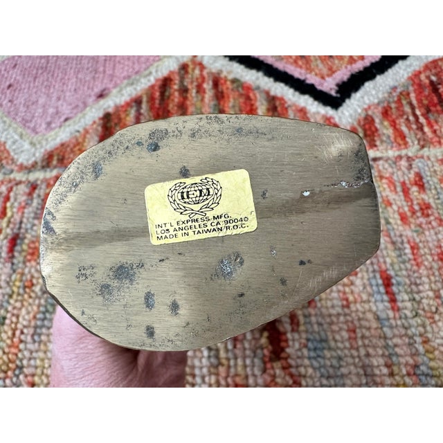 1970s Vintage Brass Giraffe Bust Sculpture, 7.5″ Tall, Made in Taiwan, C. 1970s For Sale - Image 5 of 5