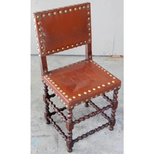 Brown 19th Century English Barley Twist Chairs- Sete of 6 For Sale - Image 8 of 10