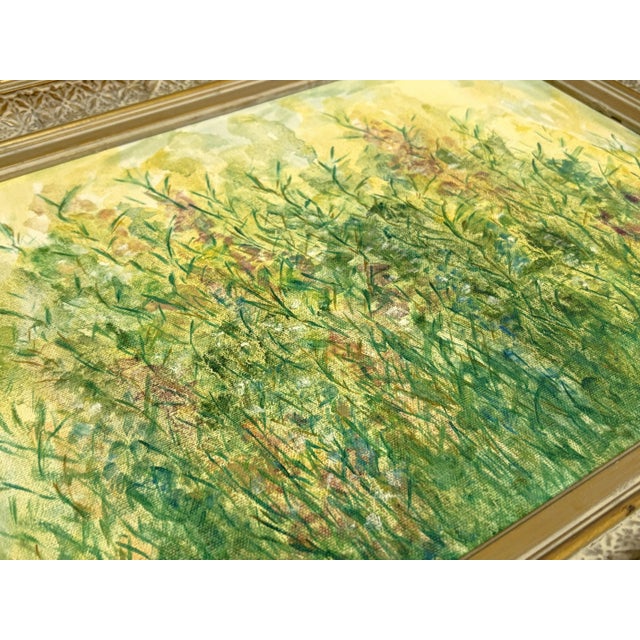 Original Impressionist Field of Flowers Oil Painting on Canvas, Signed and Framed For Sale - Image 15 of 15