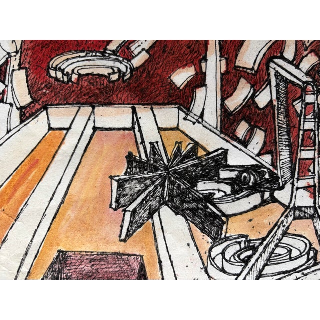 2000 - 2009 Ruth Esserman Abstract Architectural Mixed Media on Paper, Signed 2003 For Sale - Image 5 of 8