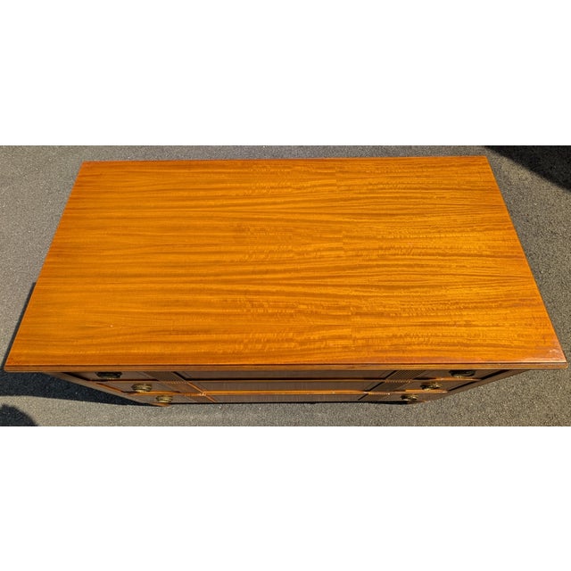 Vintage Hepplewhite Mahogany Commode Chest of Drawers With Stenciling For Sale - Image 12 of 14