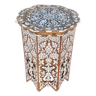 Antique Mid-19th Century Mother-of-Pearl Inlaid Octagonal Side Table For Sale