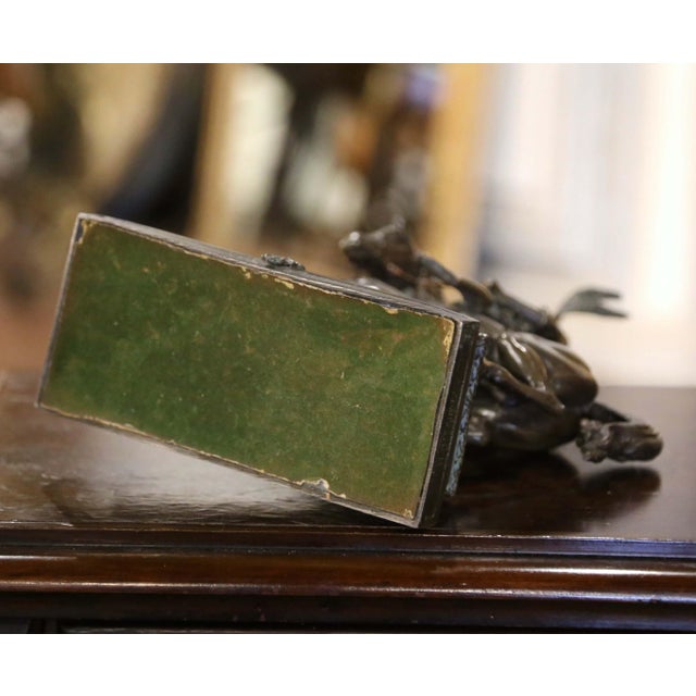 Metal 19th Century French Patinated Spelter Figure of Joan of Arc on Horse For Sale - Image 7 of 7